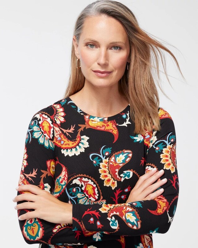 Touch of Cool Multi Paisley Layering Tee - image 4